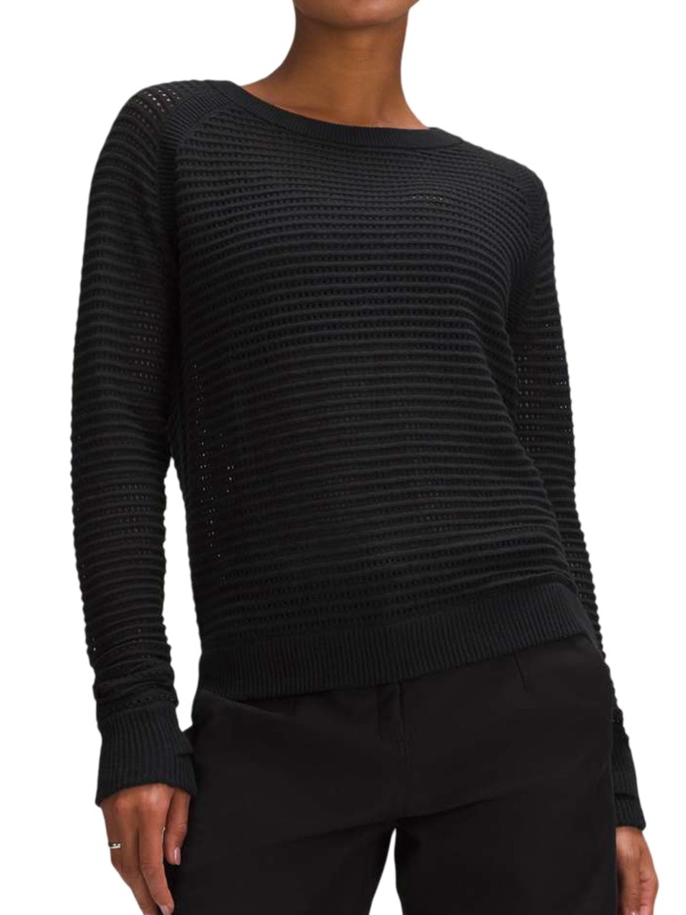 *RARE FIND* ⚫️ Lululemon athletica pointelle knit cotton Sweater long sleeve top